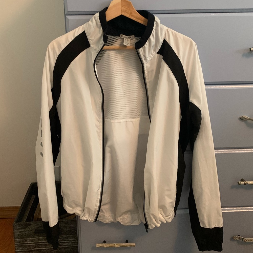 Black and white windbreaker